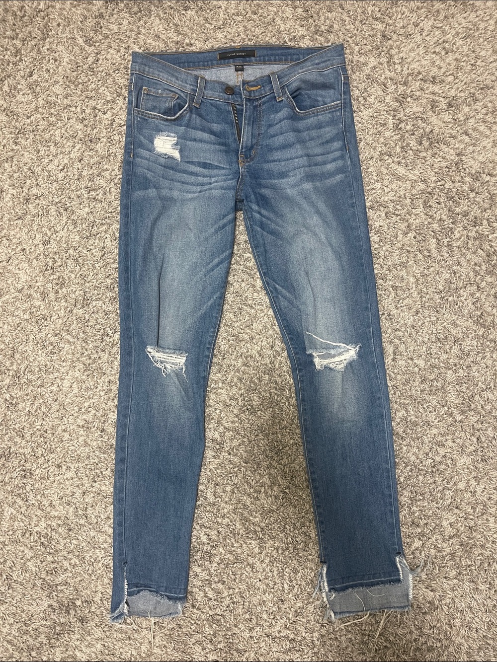 Flying Monkey Distressed Blue Ankle Skinny Jeans